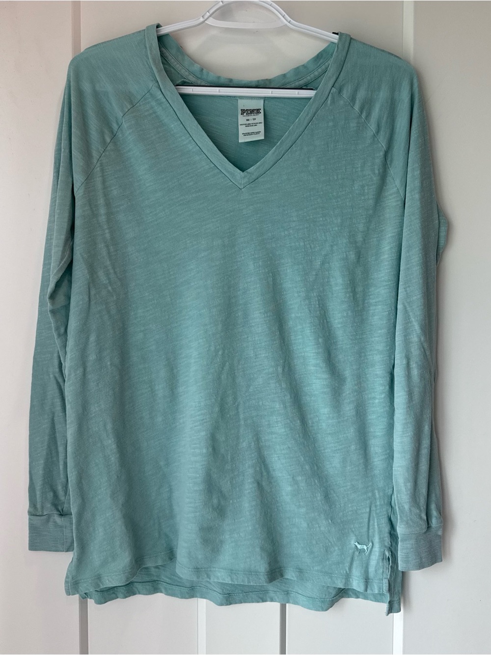 PINK Victoria's Secret Teal V-Neck Sleep Shirt Oversized XS